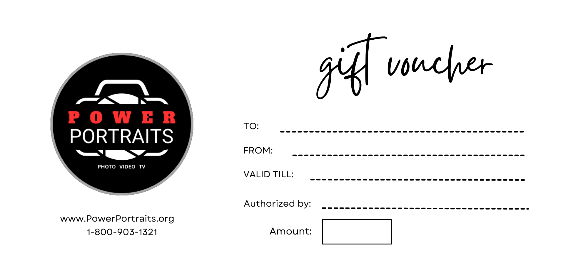 Power Portraits gift voucher — Photo Video TV